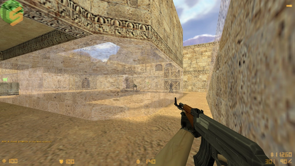 CS 1.6 с прозрачными стенами для прострелов