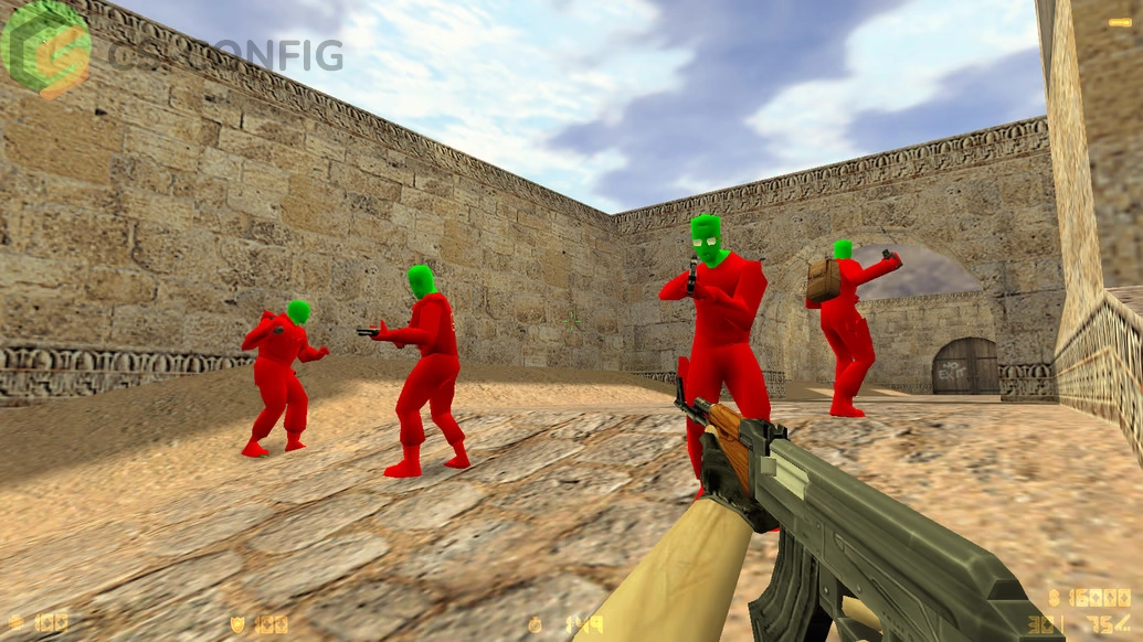 CS 1.6 с красными и синими моделями