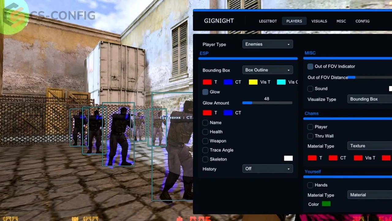 CS 1.6 со встроенными читами (WH + AIM)