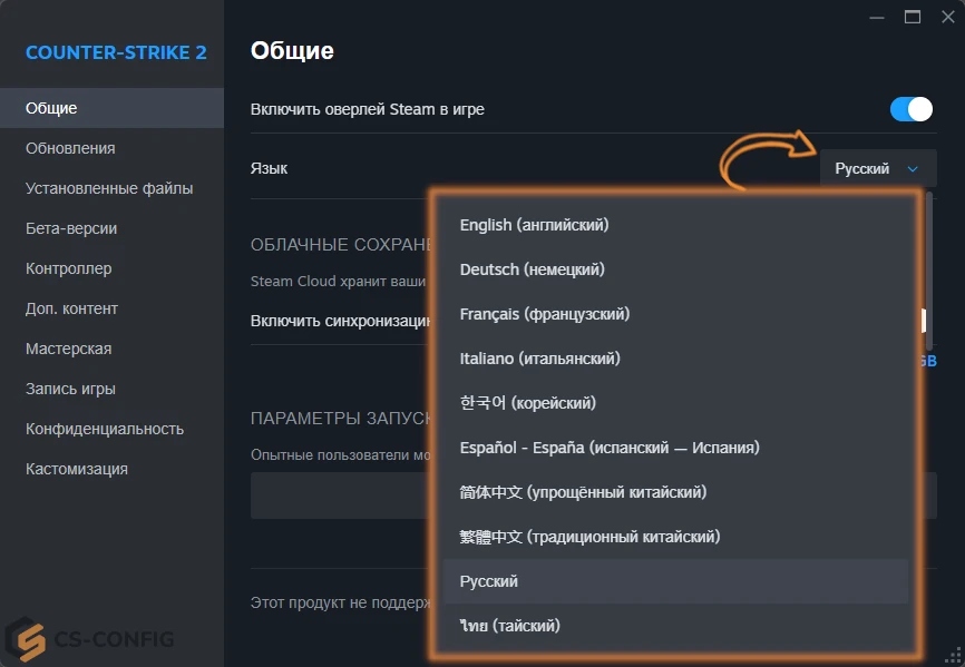 Выбор языка в кс 2 Выбор языка в CS 2